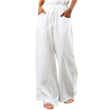 Women's Cotton Joggers High Waist Wide Leg Casual Pants