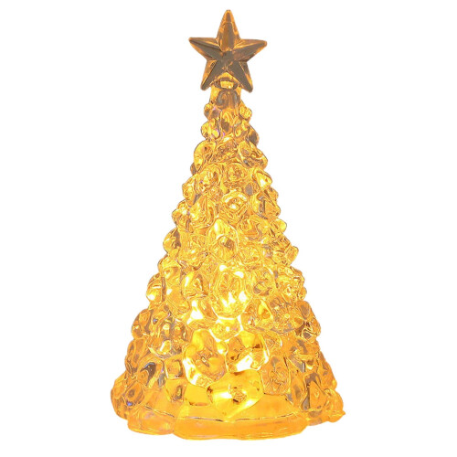 Lighted Turquoise Glass Christmas Tree Decor with Star 1