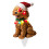 Dog Christmas Figurines Santa Hats String Lights 1 Set 8
