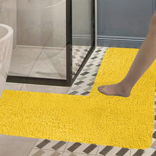 L-Shaped Bath Mat Water Absorbent Non-Slip Soft