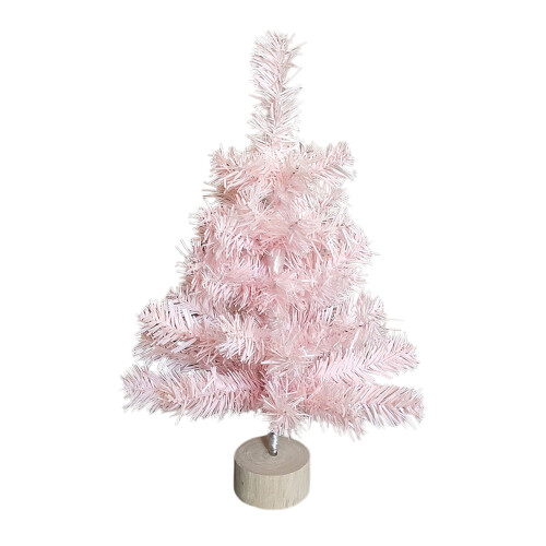 Pink Artificial Christmas Tree 17.7 Inch with Stand