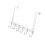 Over-Door Towel Rack Hooks Metal White 6-Hook 6