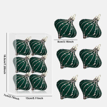 Christmas Ball Ornaments Green Shatterproof Plastic 6 PCS