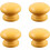 Drawer Knobs Wooden Lotus Shape Yellow 4 Pcs 1