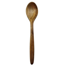 Vintage Wooden Soup Spoon with Curved Handle