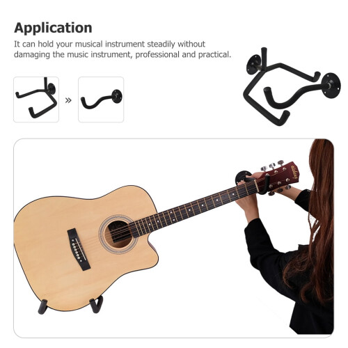 Guitar Wall Hanger Metal Horizontal Mount 1 Set 1