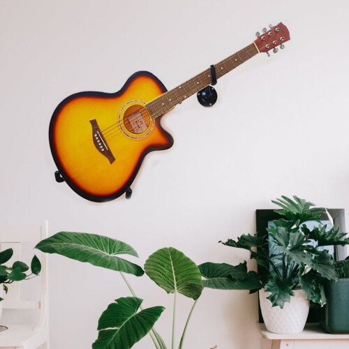 Guitar Wall Hanger Metal Horizontal Mount 1 Set 2