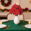 Red Plastic Poinsettia Flowers Flexible 35cm 5