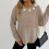 Women's Solid Floral Knit Sweater Round Neck Long Sleeve 7