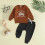 Toddler Boys Fall Outfit Set: Long Sleeve Sweatshirt + 2