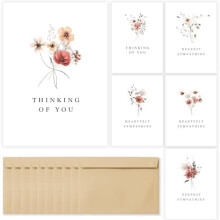 Sympathy Cards Set 48 with Rustic Envelopes