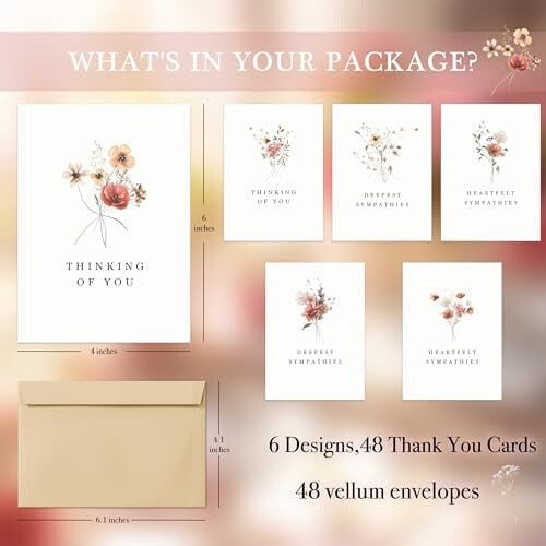 Sympathy Cards Set 48 with Rustic Envelopes 2