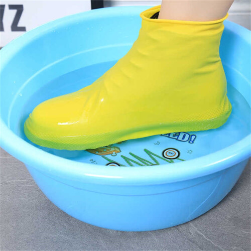 Waterproof Silicone Shoe Covers Yellow Reusable 2