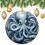 Vintage Blue Ceramic Octopus Ornament 1pc 1