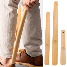 Wooden Shoe Horn with Long Handle and Hanging Loop