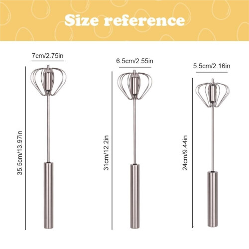 Stainless Steel Semi-Automatic Whisk Rotatable Hand Mixer 1