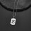 Stainless Steel Square Initial Pendant Necklace A-Z Figaro 7