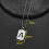 Stainless Steel Square Initial Pendant Necklace A-Z Figaro 3