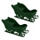 Christmas Glitter Mini Sleigh Figurines Green 7cm 2Pcs 1