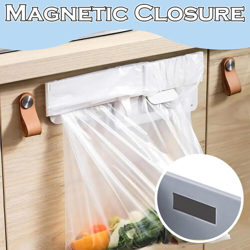 Foldable Trash Bag Holder Wall Mounted with Snap Fixing 2