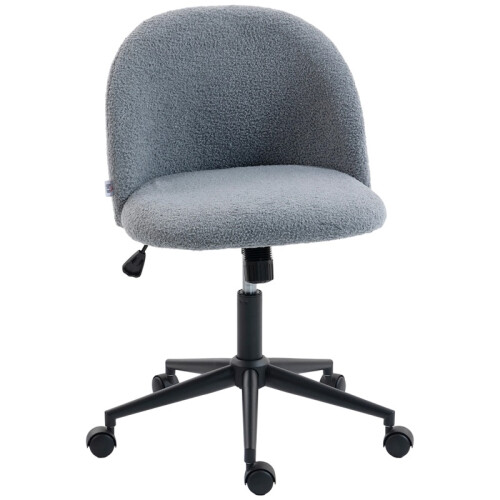 Teddy Fleece Office Chair with Wheels - Grey 1
