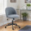 Teddy Fleece Office Chair with Wheels - Grey 3