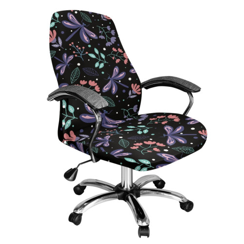 Housse extensible pour chaise de bureau à domicile avec boutons-pression L