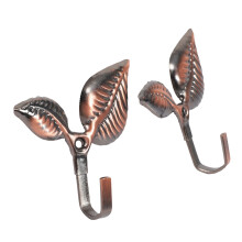 16 x Iron Leaf Shaped Curtain Tie Backs Holders Wall Hooks Home Decor, Red Bronze