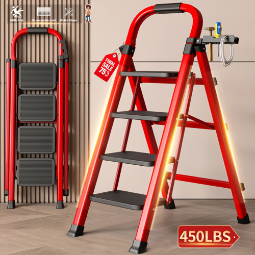 Heavy Duty Folding Ladder Steel 450 lb Capacity
