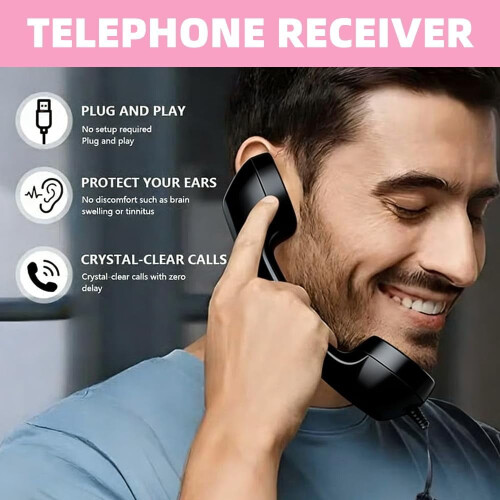Retro Phone Handset for iPhone and Android Wired 3.5mm with 2