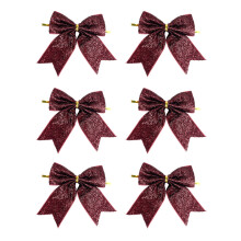 Glitter Velvet Christmas Bows Set Gold Silver Red Pink Blue