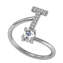 Women's Stainless Steel Initial Letter Ring Dainty Thin