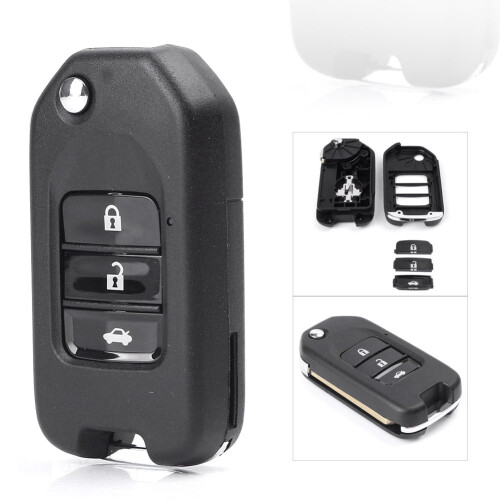 Black Honda Remote Key Shell Case with 2 Buttons