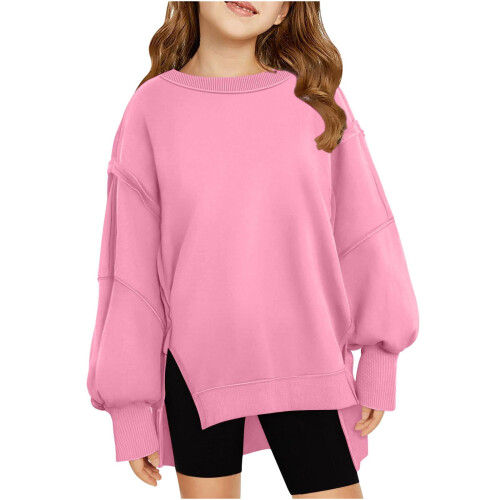 Oversized Pullover Sweater for Girls Long Sleeve Drop