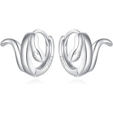 Sterling Silver Snake Huggie Earrings for Women