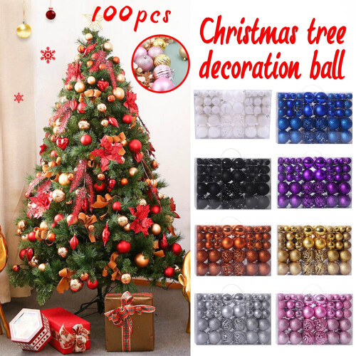 Christmas Balls Plastic Shatterproof 100 Pcs Purple 2