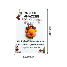 Christmas Pocket Hug Cards Santa Snowman Thank You 10PCS