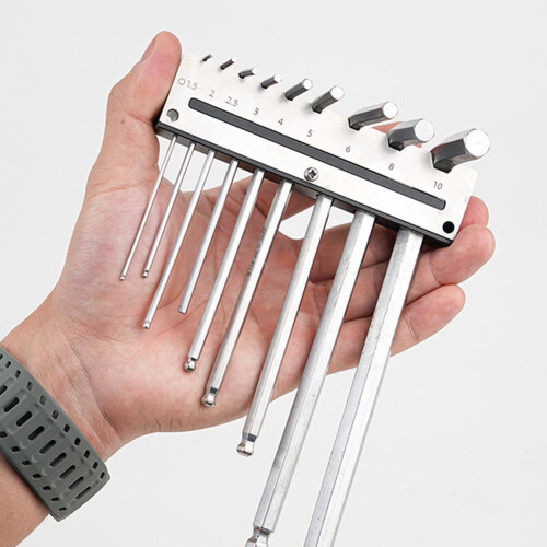 Wall-Mounted Tool Tray Organizer for Hex Keys Aluminum 1
