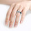 Black and White Zircon Ring Halloween Style 3