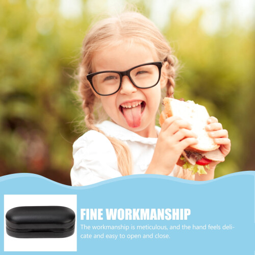 Black PU Eyeglass Organizer Hard Shell Box 2
