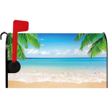 Tropical Ocean Floral Magnetic Mailbox Cover 21x18 Inch