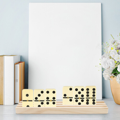 Wooden Domino Rack Holder Organizer 1