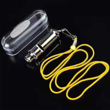 Stainless Steel Emergency Whistle with Neck Lanyard