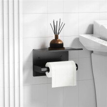 2X Uchwyt na Papier Toaletowy, Czarny Matowy Uchwyt na Papier Toaletowy do Montażu na Ścianie, Uchwyt na Papier Toaletowy, Uchwyt na Papier do