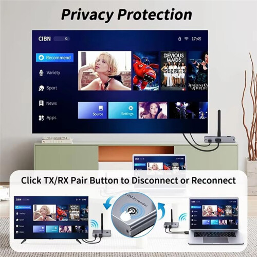 Wireless HD Transmitter Receiver Screen Changer 100M Wireless Extender Wifi Display Receiver Multi Device Mirroring