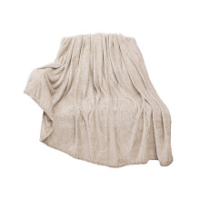 Beige Fleece Throw Blanket Lightweight Soft Microfiber