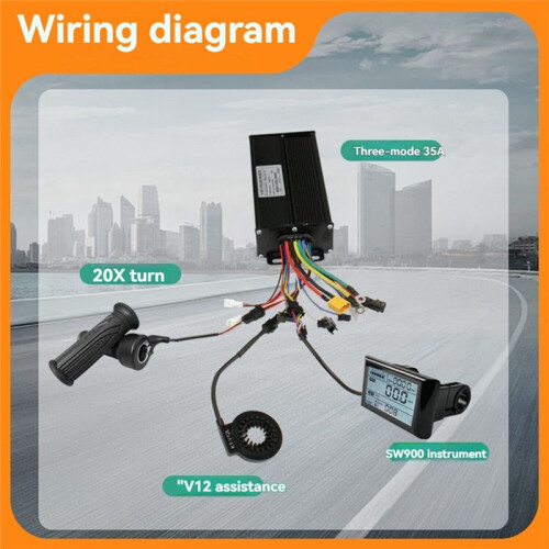 E-Bicycle Three Mode Controller Set 35A 36V 48V 52V Sine Wave Controller SW900 Display LCD Screen E-Bicycle Accessories 2