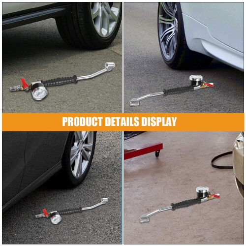 Tire Inflator with Pressure Gauge and Extended Nozzle 2