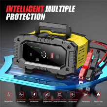 FOXSUR 10A/5A Car Motorcycle Battery Charger 12V/24V Charger Lithium AGM GEL Lead-Acid LiFePO4 Battery Charger US PLUG