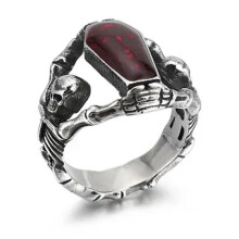 Vintage Vampire Skull Ring Stainless Steel Men's Ring Size